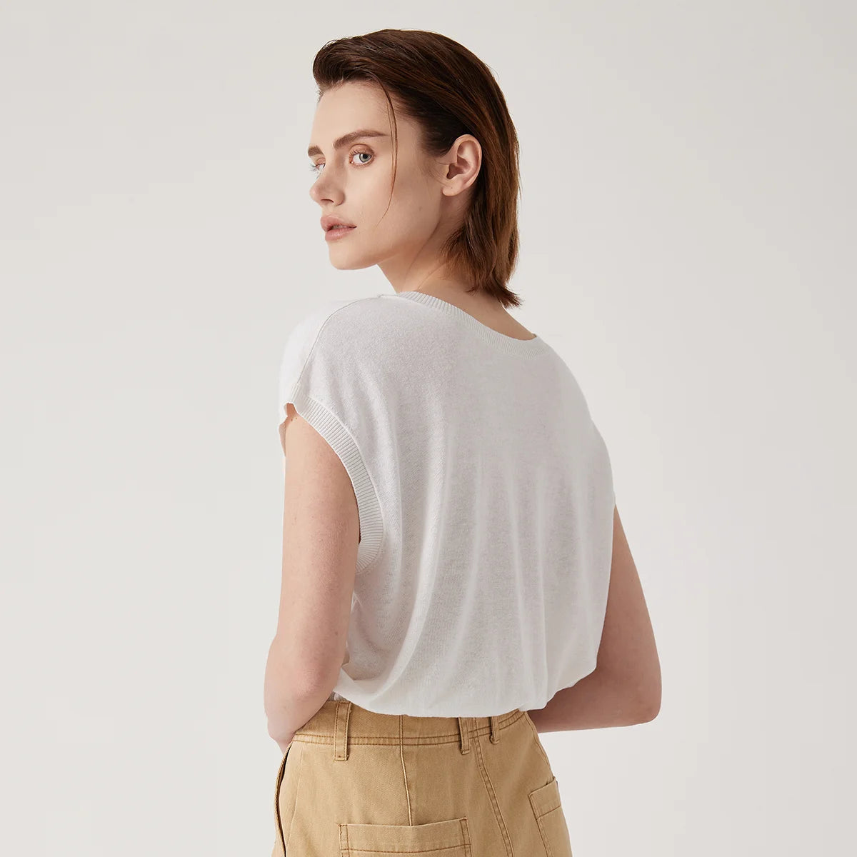 BG3511194  Ladies Clothes can be worn on both sides Summer Sweaters for Women Wool Silk Tops Women's Clothing Tshirt