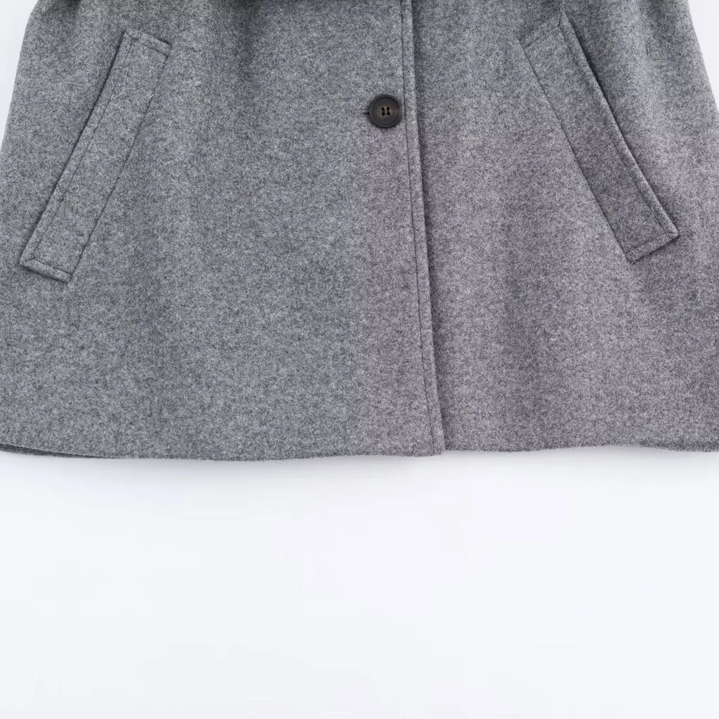 Women Wool Coat With Belt Autumn Winter Female Laple Long Sleeve Single-Breasted Outwear Coat Lady Loose Jackets