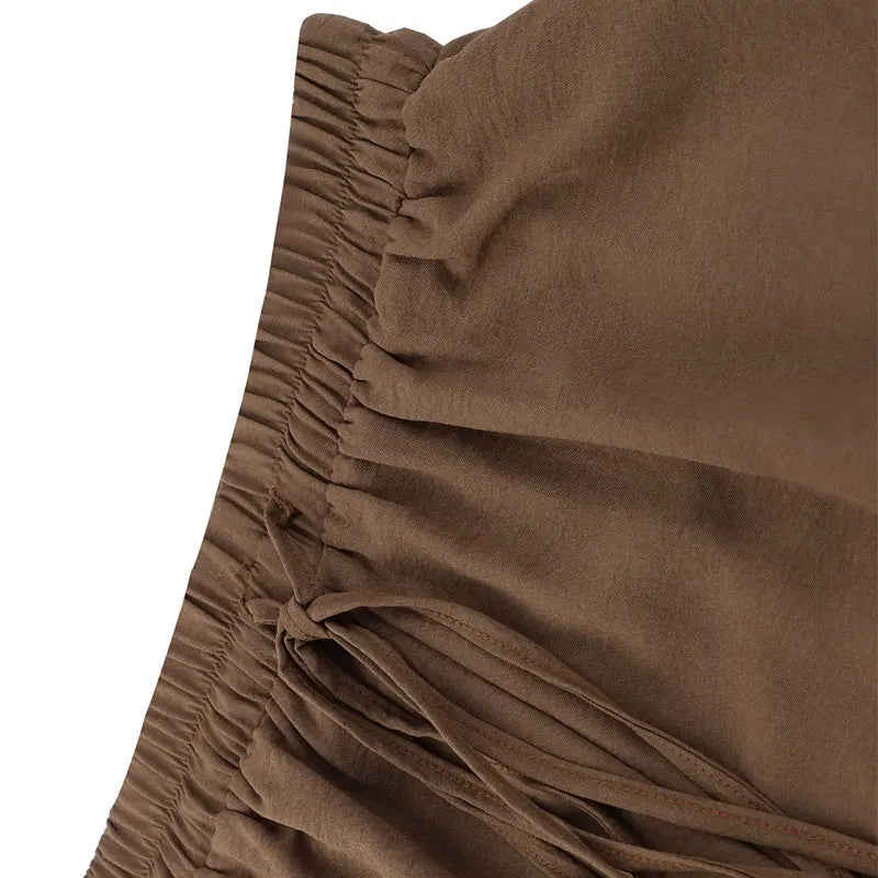 New Women Trousers Summer Streetwear Fashion Lace-up Loose Casual Slim Pants Elegant Lady Personality Versatile Knitted Clothing