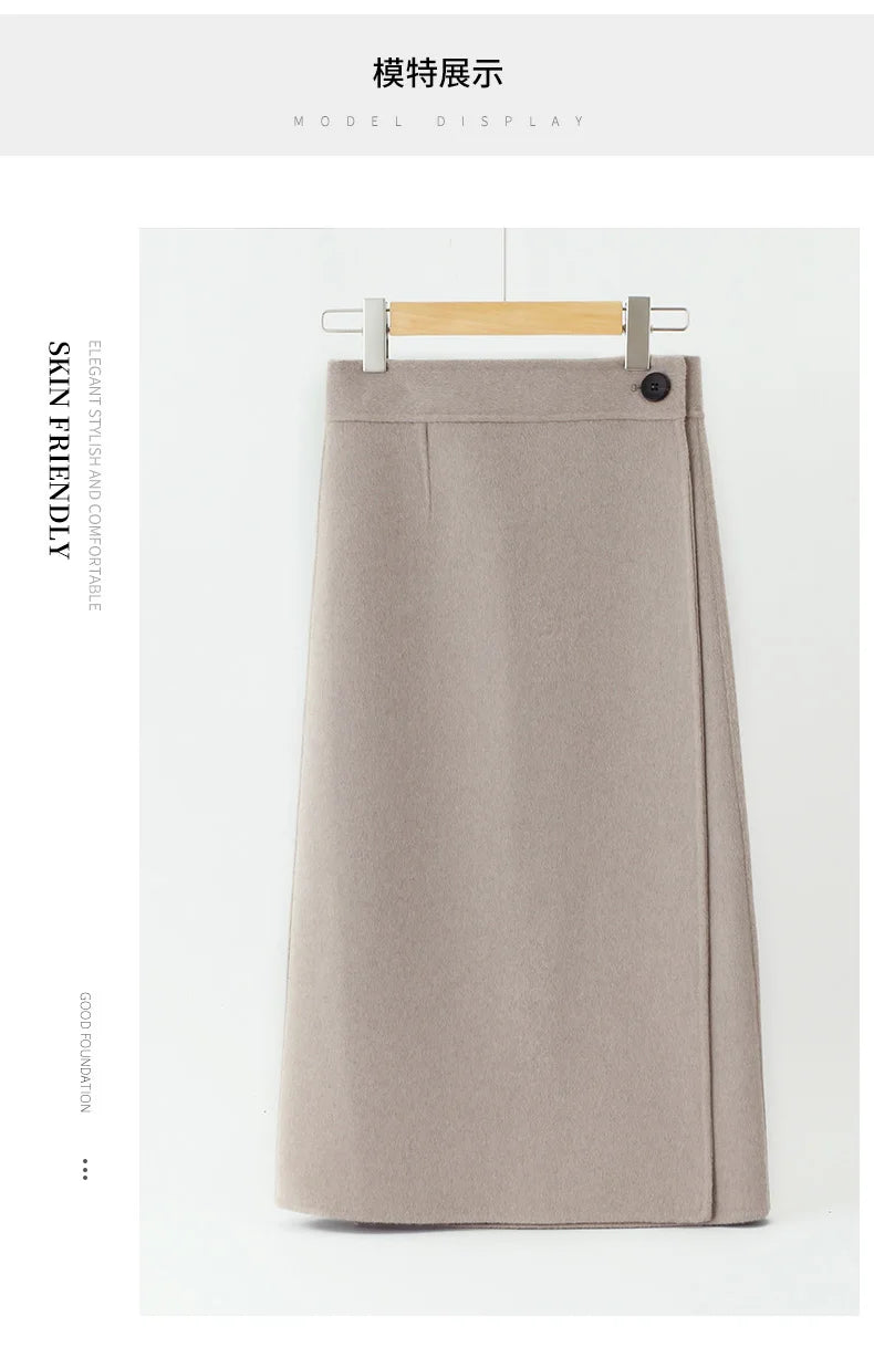 2025 Women's 100% Cashmere Thick Double sided Skirt Classic Multi functional Fashion Suitable for Business