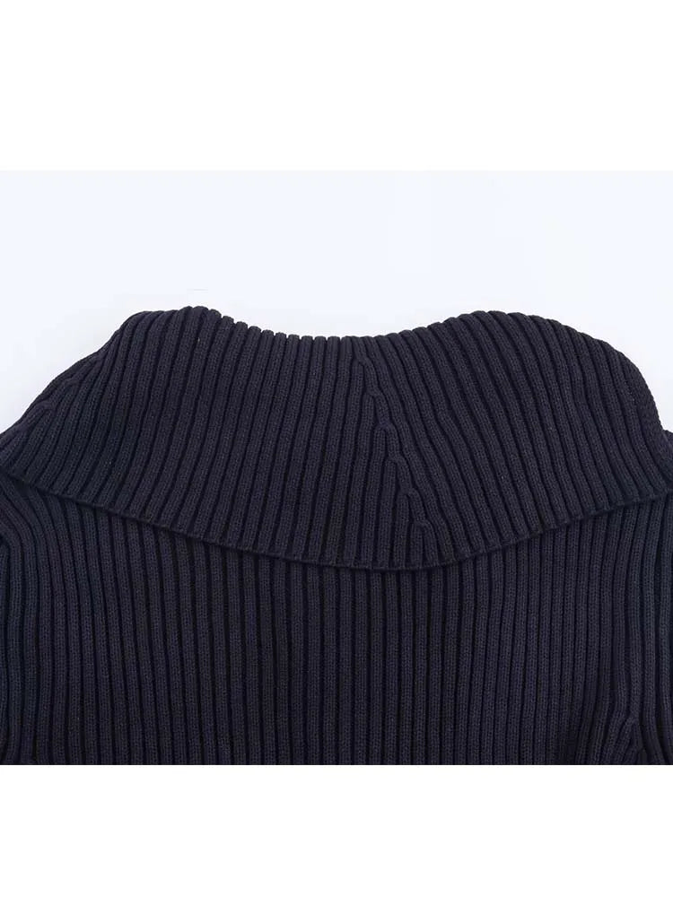 Women Knitted Coat 2025 New Women's Fashion Long Sleeve Zipper Knitted Short Coat Women's Elegant Casual New Lapel Outerwears