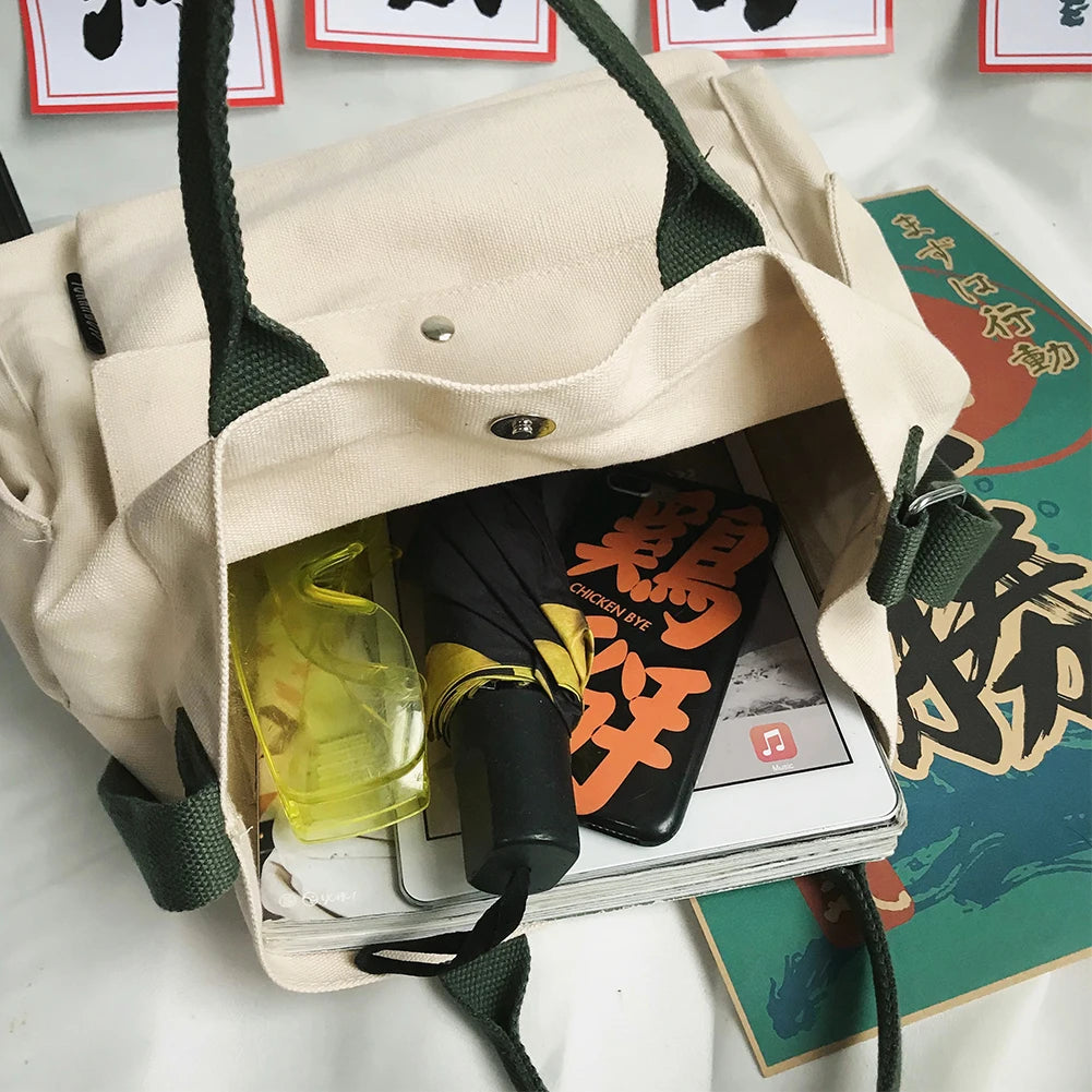 Women's School Messenger Bags For Women Shoulder Ladies Designer Handbag Solid Large Capacity Casual Canvas Shoulder Female Bags