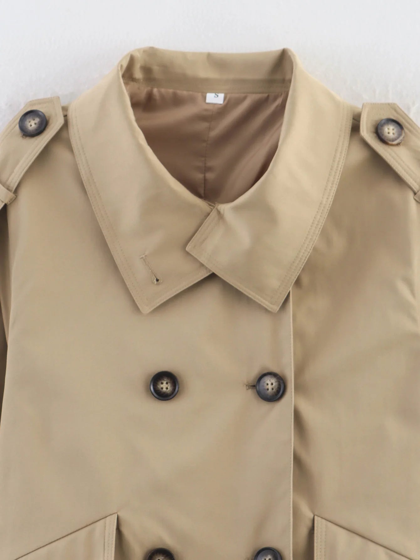 Trench Lady Coat Long Sleeve Coats Woman Jackets Casual Black Urban Classic Elegant New Denim Solid Cropped Outerwears