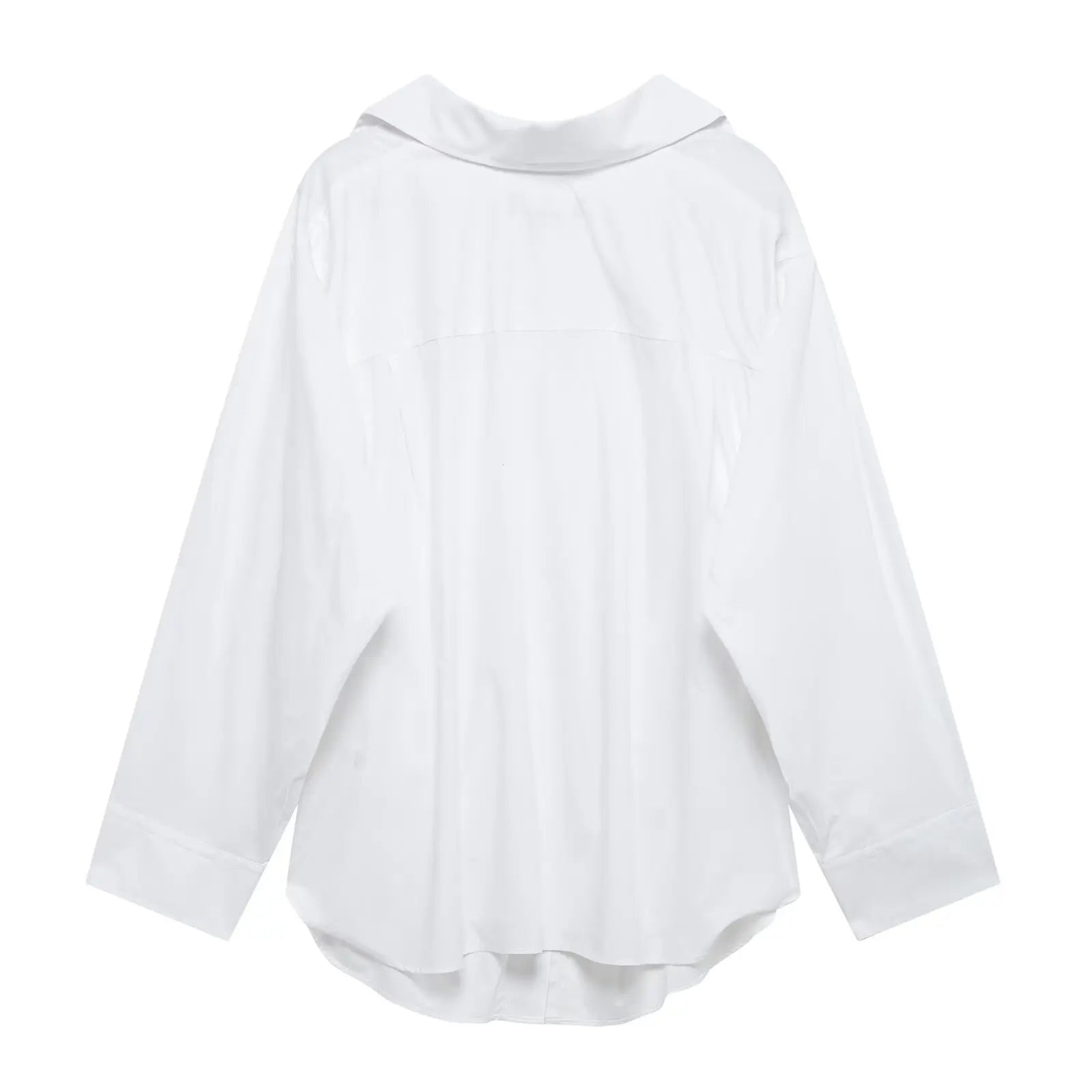 HH Women Elegant Commuter Shirt Splicing Loose Striped Single-breasted Lapel Blouse Female Spring Casual Long-sleeved Top