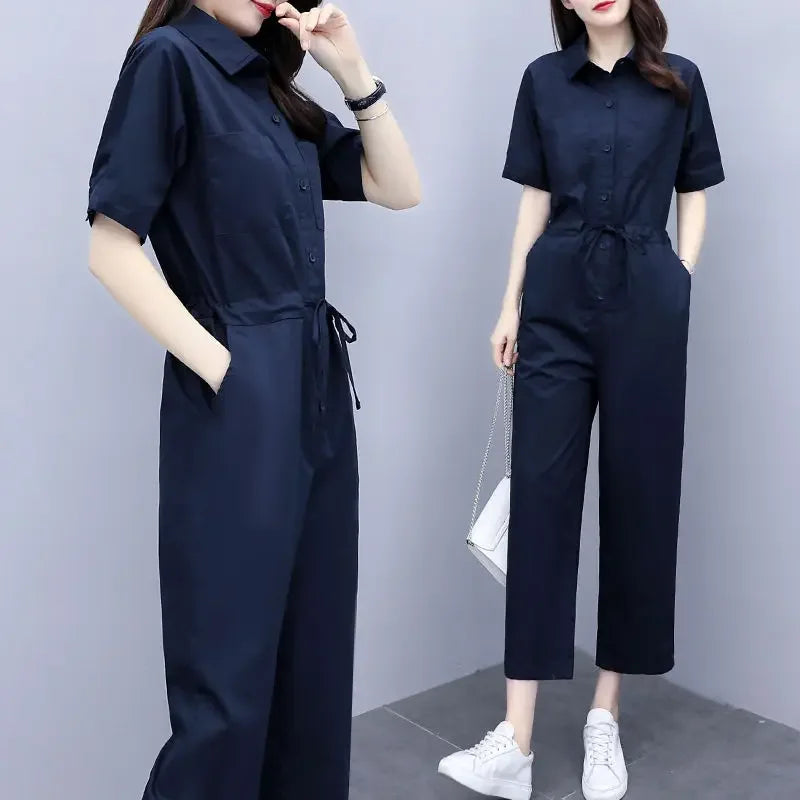 Trousers Woman Summer 2025 Top and Pant Sets for Women 2 Pieces Draw String Comfortable Outfit Cheap Casual Elegant Aesthetic D
