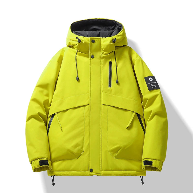 Men's Fishing Jacket  Mountain Climbing Coat Men Thickened Hooded Coat New Winter Loose Men Simple and Fashionable Work Jacket