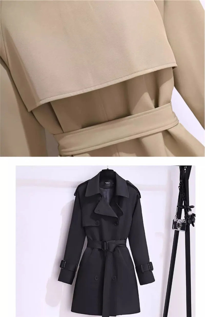 Trench Coat Women's Suit Collar Coat 2025 New Spring Autumn Female Long Jacket Waist Temperament Popular Windbreaker Overcoat