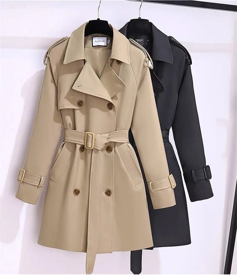 Trench Coat Women's Suit Collar Coat 2025 New Spring Autumn Female Long Jacket Waist Temperament Popular Windbreaker Overcoat