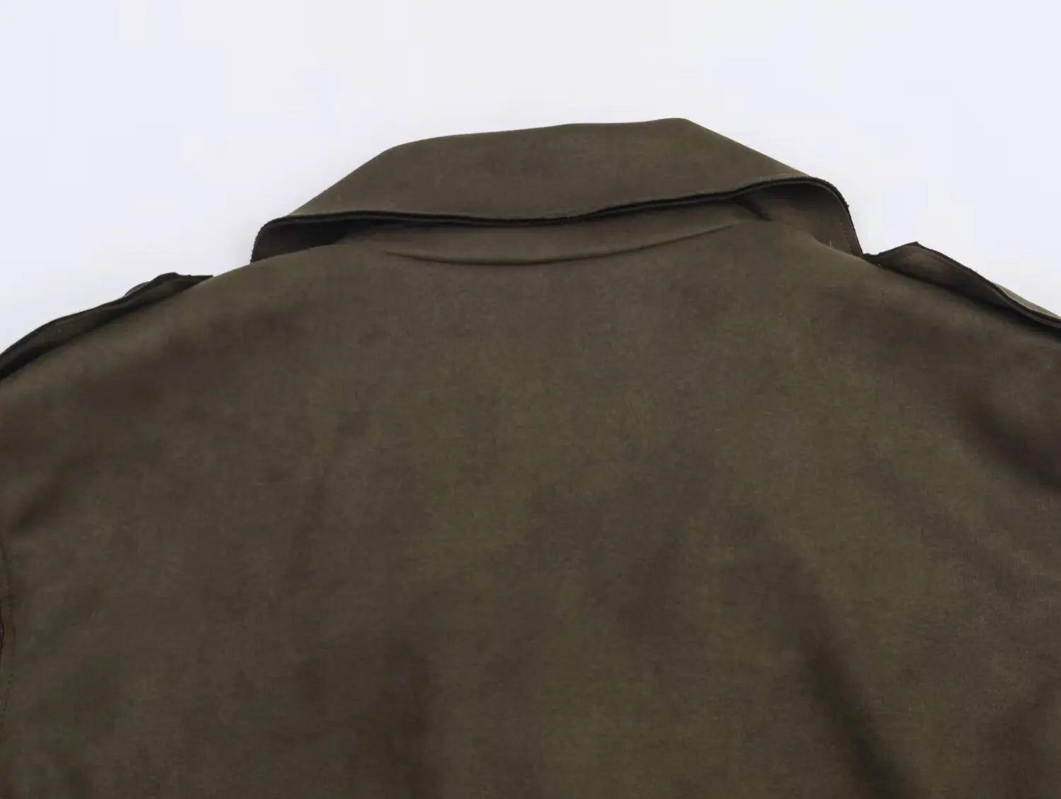 European style new women's fashionable and versatile solid color long trench coat with belt and suede effect.