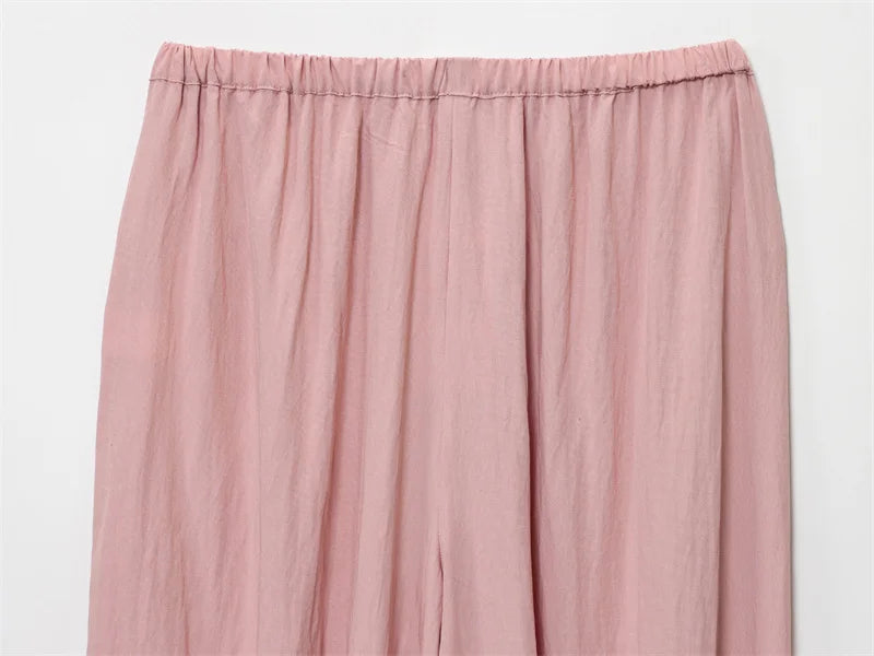 Women's Trousers New for Fall 2025 Pink Loose Pleated Decorative Trousers Casual Fashion Cute and Casual Personality Versatile