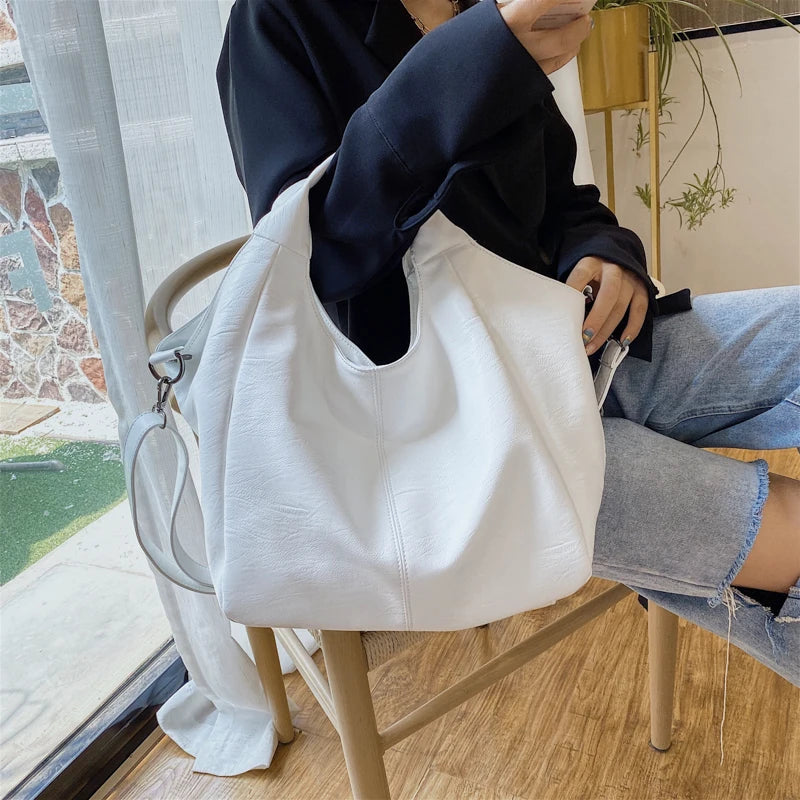 Fashion Women Handbags Female Large Shoulder Bags For Travel Weekend Shopping Feminine Bolsas Soft Leather White Messenger bag