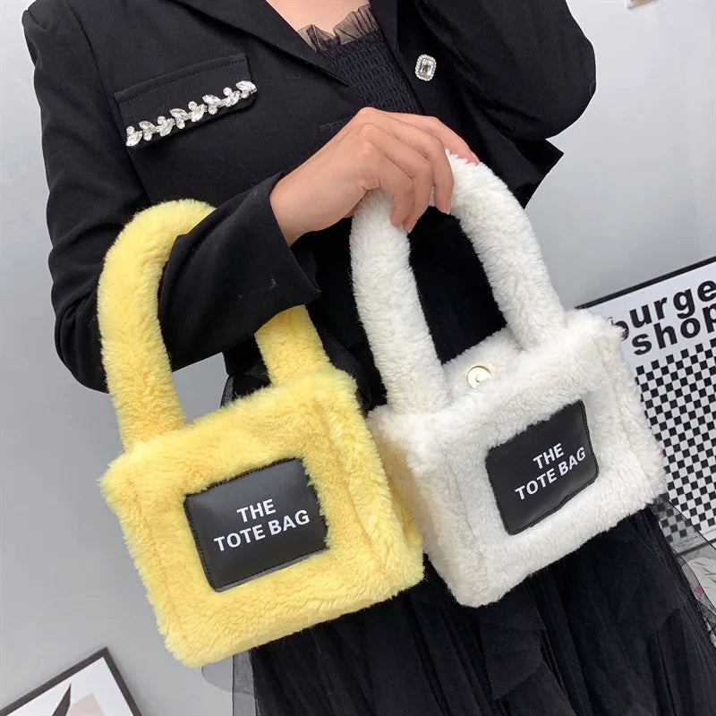 Tote Bag for Women Winter Designer Lamb Wool Fashion Letters Handbags Women's Luxury Shoulder Crossbody Bags Handbag Totes