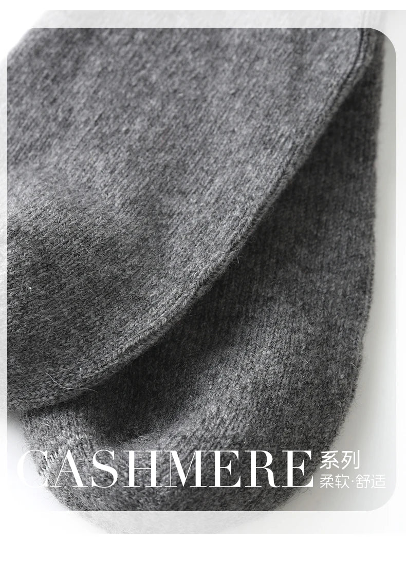 100% Cashmere Women Stockings New Fashion Autumn Casual Solid Color Warm Socks For Woman Soft Winter Knee High Socks Long