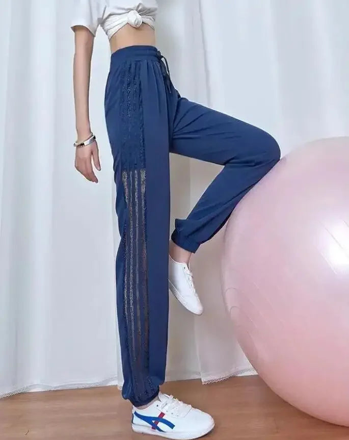 Jogging Trousers for Women Joggers Elastic Waist Clothes Purple Fitness Sweatpants Harem Female Pants with Pockets Sports Autumn