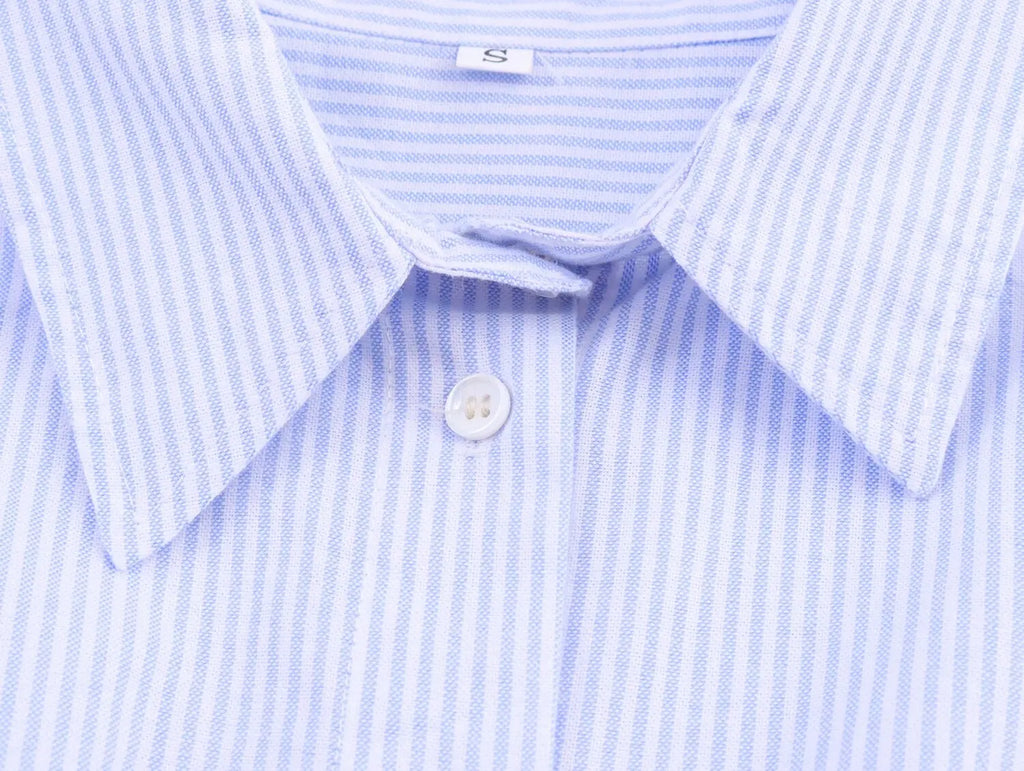 HH Women's 2025 Fashion Versatile Waist Pleated Striped Short Shirt Female Elegant Lapel Single-Breasted Long-Sleeved Shirt