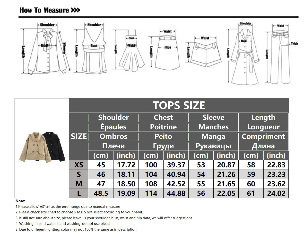 Trench Lady Coat Long Sleeve Coats Woman Jackets Casual Black Urban Classic Elegant New Denim Solid Cropped Outerwears