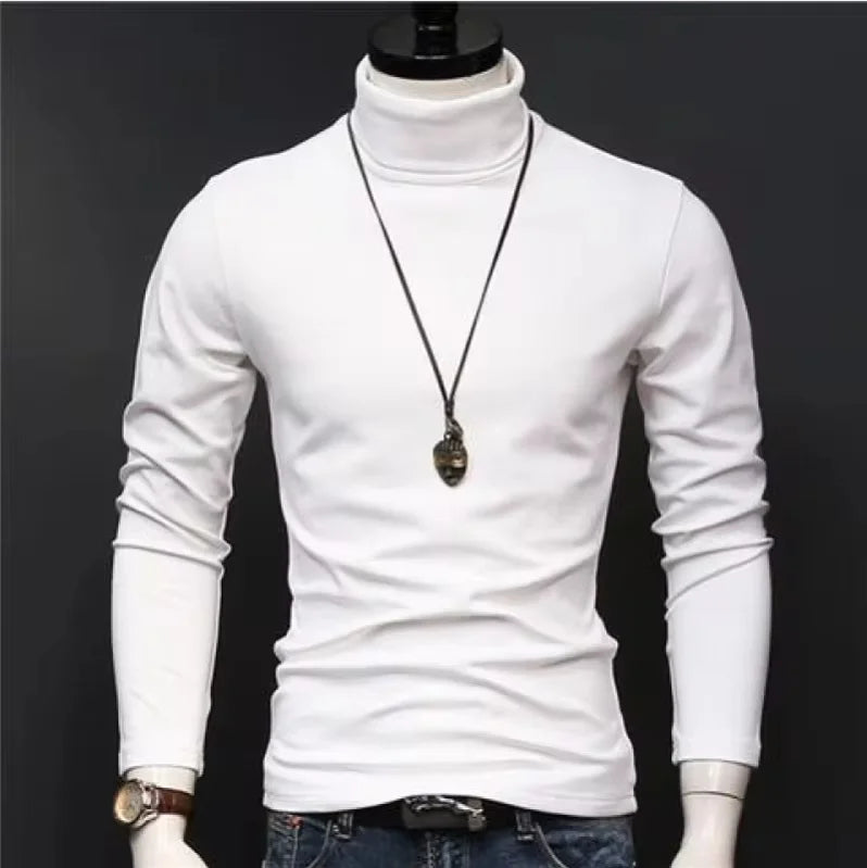 Winter Thermal Underwear Men High Collar Modal Plain Undershirts Man Warm Turtleneck Pullover Long Sleeve Tops Clothes Termico
