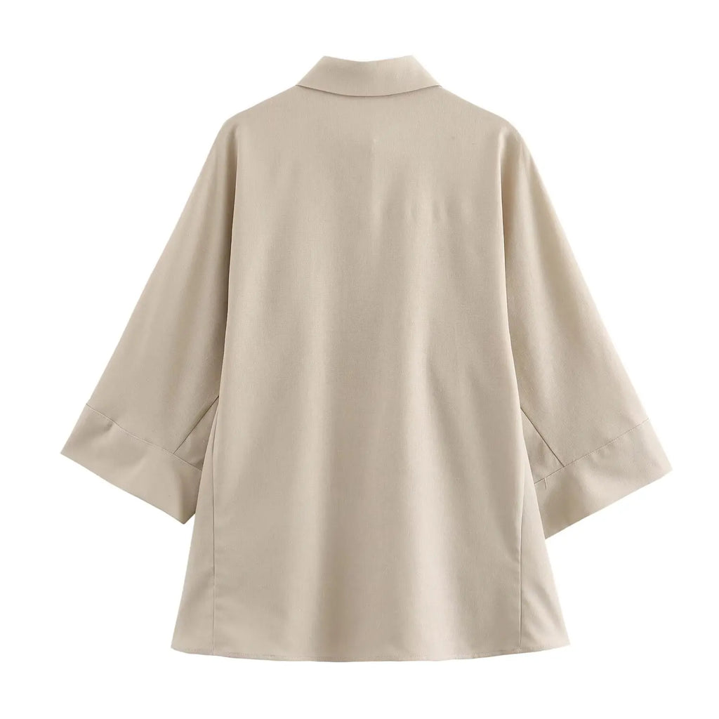 2025ZA&JIA new women's wear European and American style French design shirt versatile casual loose shirt