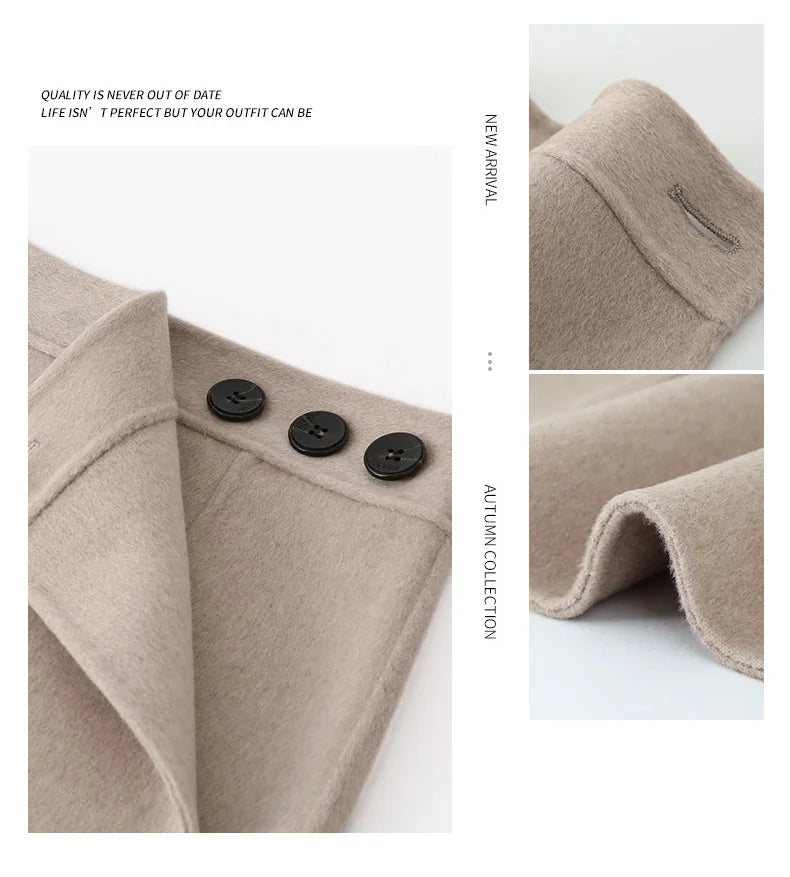 2025 Women's 100% Cashmere Thick Double sided Skirt Classic Multi functional Fashion Suitable for Business