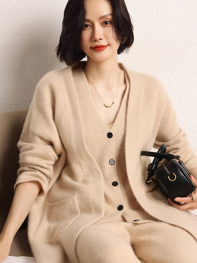 Women Cashmere Sweater Waistcoat Cardigans Vests 100% Cashmere Knitwear Autumn Winter Classics Sleeveless V-neck Office Lady Top