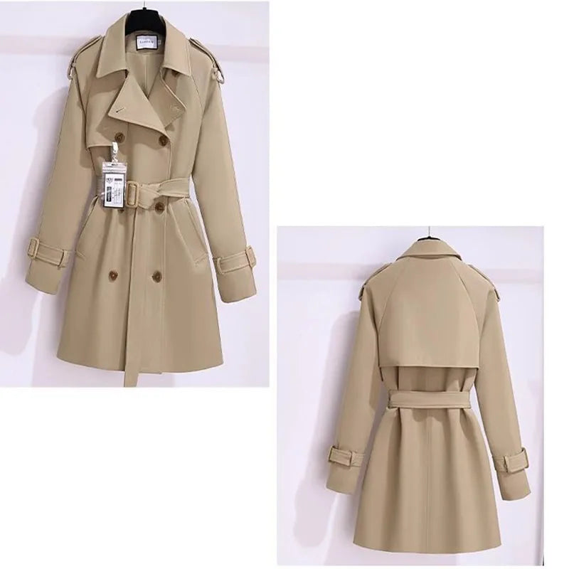 Trench Coat Women's Suit Collar Coat 2025 New Spring Autumn Female Long Jacket Waist Temperament Popular Windbreaker Overcoat