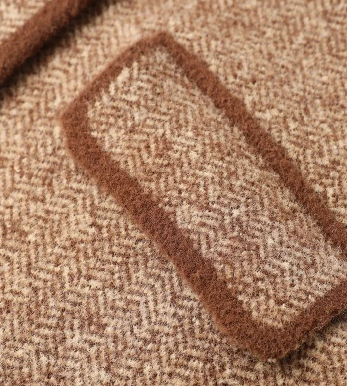 Knitting Wool Blend Coat for Women New In Round Neck Mixtures Jacket Woman Fashion 2025 High Quality Medium Elegant Hot Autumn