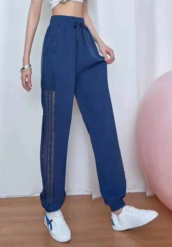 Jogging Trousers for Women Joggers Elastic Waist Clothes Purple Fitness Sweatpants Harem Female Pants with Pockets Sports Autumn