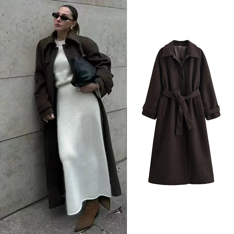 2025 New Winter Women's Woolen Coats Elegant Loose Extended Warm Women's Jackets Winter Fashion Youth Travel Holiday Woolen Coat