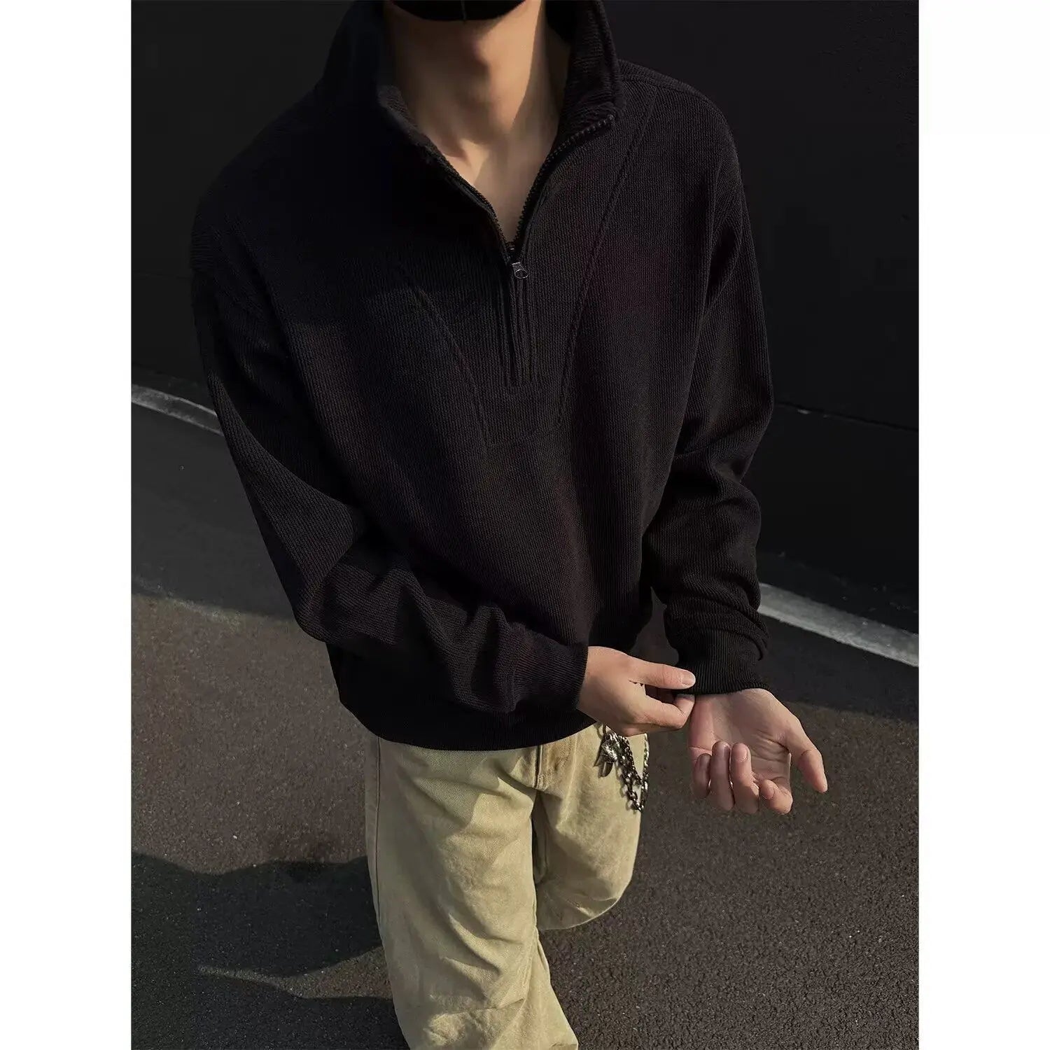 Men's new wool coat in autumn and winter 2025 fashion trend solid color stand collar versatile button jacket men