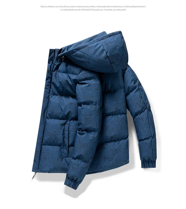 Men's coat  winter cotton padded jacket with hood  warm camouflage  thickened and down down cotton padded jacket