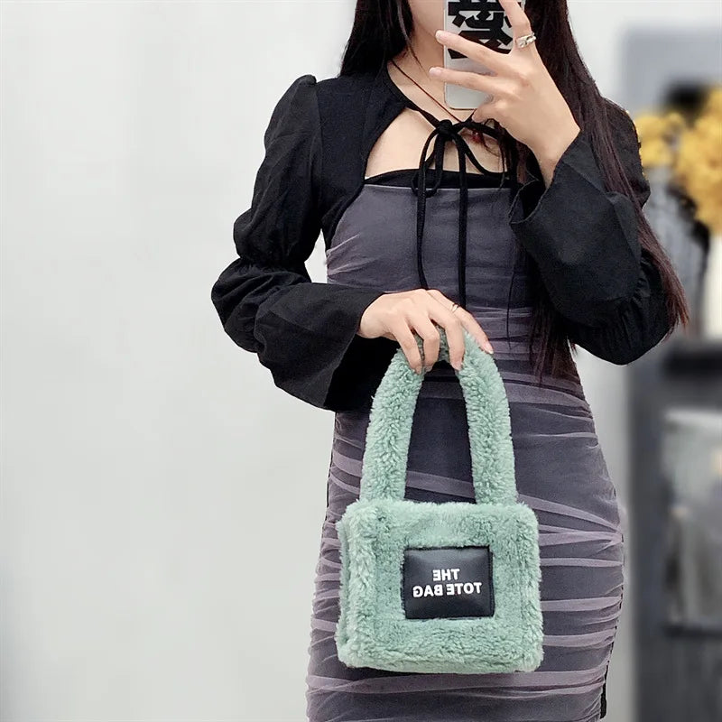 Tote Bag for Women Winter Designer Lamb Wool Fashion Letters Handbags Women's Luxury Shoulder Crossbody Bags Handbag Totes