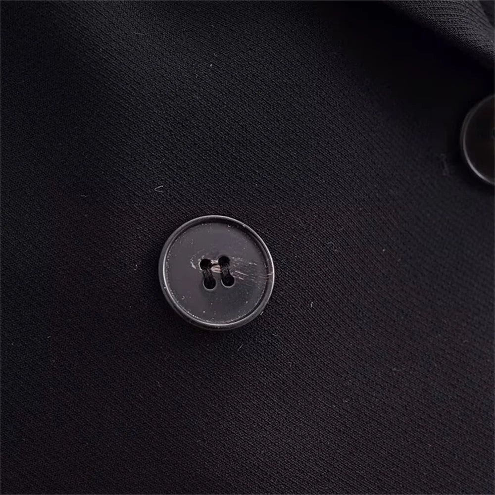 autumn new women's casual long sleeved top with open design, casual suit jacket with pleats and ankle pants set