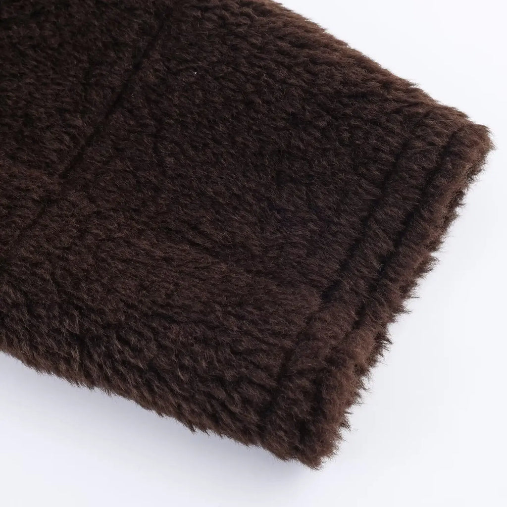 Women Jacket Coat 2025 Winter New  Fur One-Piece Fashion Solid Solor Long Sleeve Zipper Coat Female Chic Leisure Loose Outerwear