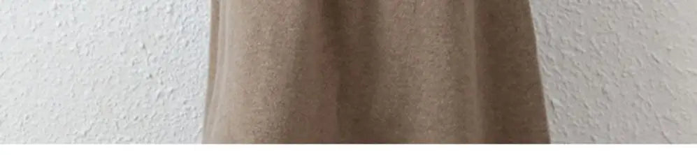 Wool Dress Long Cashmere Waist Over Knee Knit Sweater Skirt Elegant and Fashionable Women's Clothing in Autumn and Winter