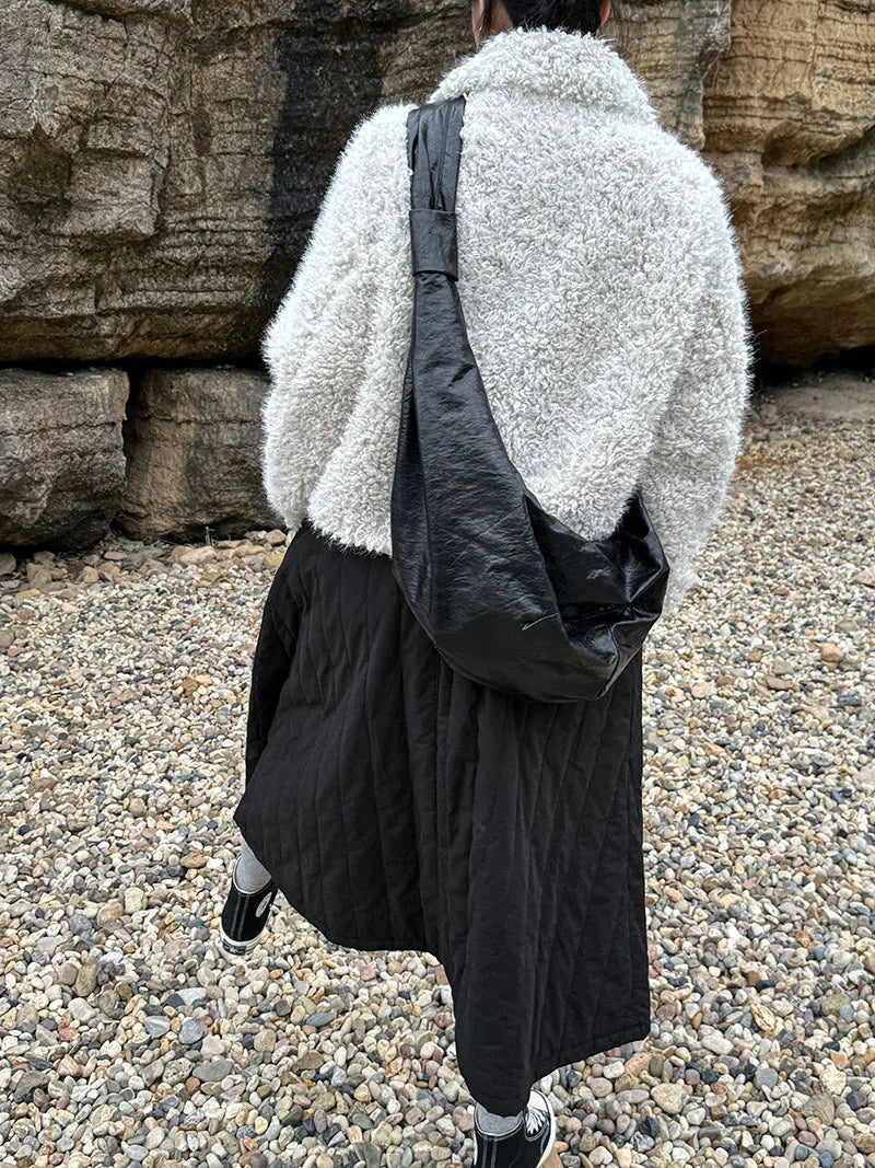 2024 Women Winter Warm Coat Furry Lambswool Coat Turn Down Coat Thick Jacket Tops For Women Coat Casaco Feminino