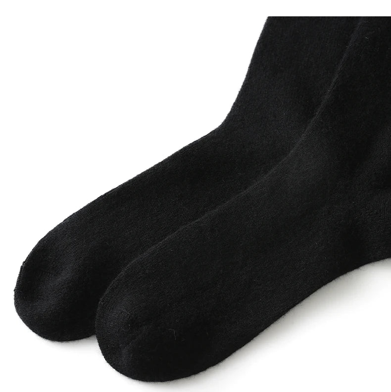 100% Cashmere Women Stockings New Fashion Autumn Casual Solid Color Warm Socks For Woman Soft Winter Knee High Socks Long