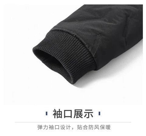 Winter Lambskin Wool Coat for Men and Elderly, Loose Stand-up Collar, Thickened with Padding, Father's Cotton Jacket