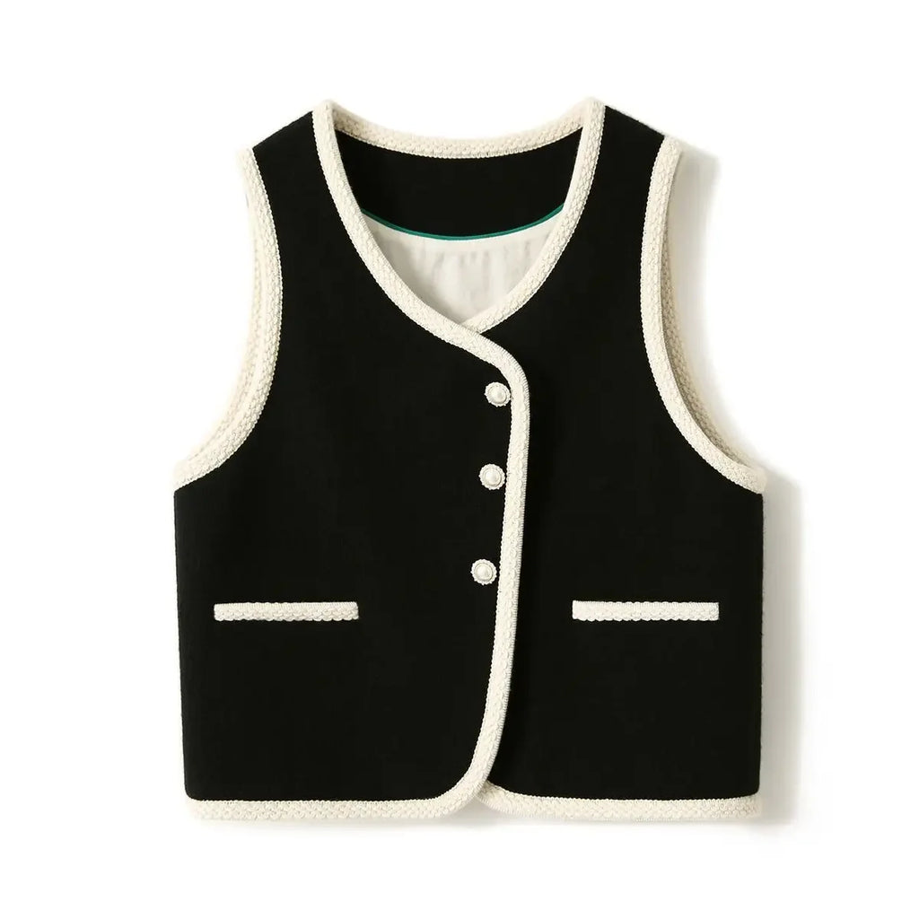 Vest for Women Clothes Fashion 2025 Black Insulated Sleeveless Wool Waistcoat Woman Cold Cheap Lightweight Padded Casual Elegant