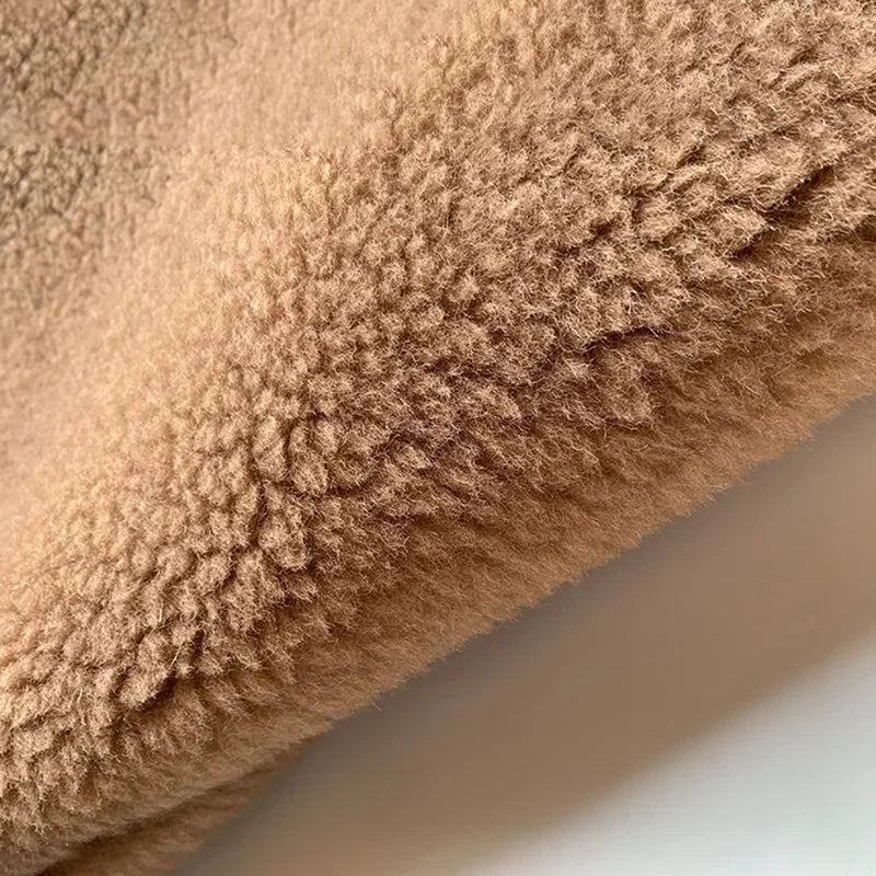 Reality Fur Coat Wool Cloak Fashion Sheep Wool Jacket Winter Real Fur Woolen Women Fashion Teddy Lady Streetwear Warm Overcoat