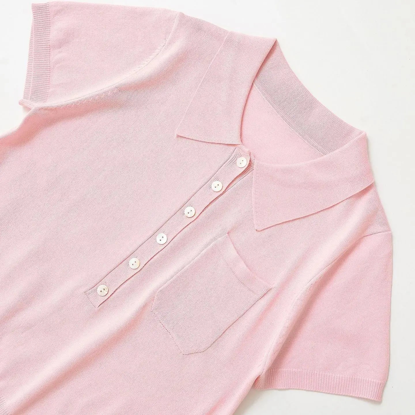 Women's Knitted Cropped Shirt Lapel Single-breasted Pocket Solid Color Elastic Hem Blouse Spring Summer New Female Chic Top