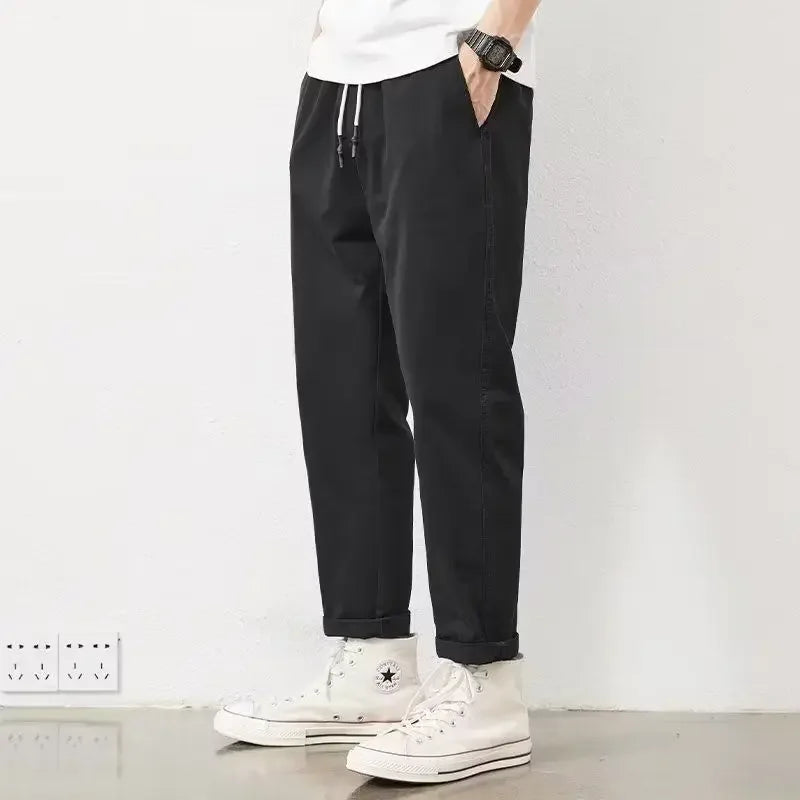 2025 New Spring and Autumn Work Clothes Straight Loose Hammer-shaped Pure Cotton Casual Pants for Men