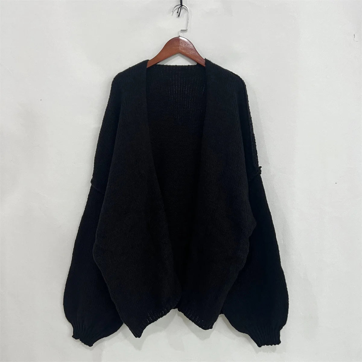 Autumn Winter New Casual Knitted Sweater Cardigan Jacket Loose Long Sleeve Solid Color Mid-length Sweater Women Cardigan Jacket