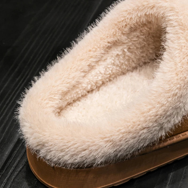 Women's Winter Slippers Non-Slip Indoor House Shoes, Plush Fleece Lined Warm Cotton Slippers with Soft Sole for Home Comfort