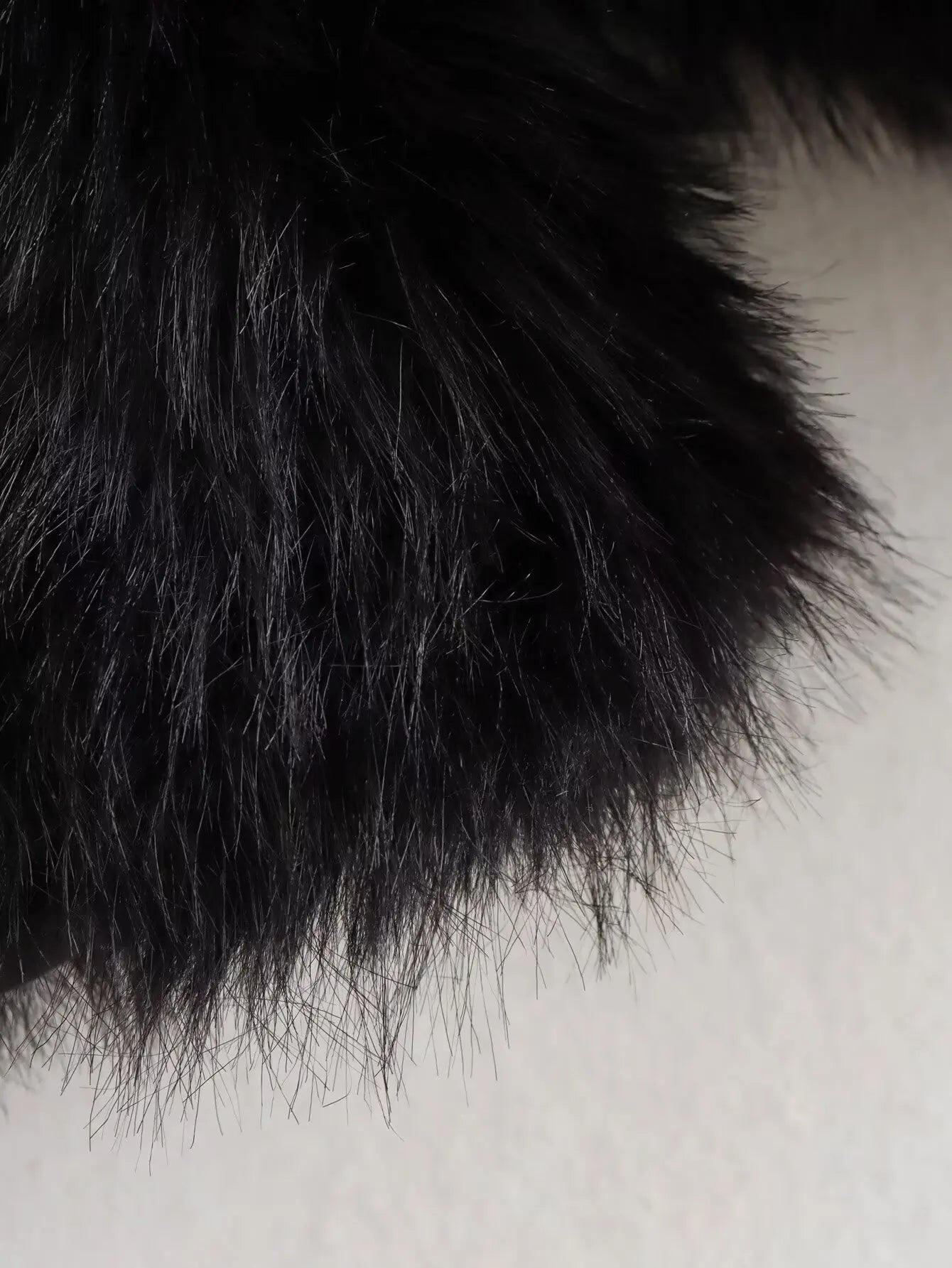 Black Faux Fur Coat for Women Autumn Winter Plush Wool Coats Black Wool & Blends Coats Outerwears Long Sleeve Warm Fur Coat