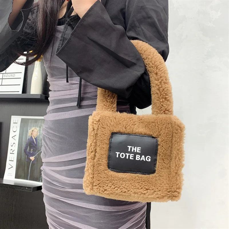 Tote Bag for Women Winter Designer Lamb Wool Fashion Letters Handbags Women's Luxury Shoulder Crossbody Bags Handbag Totes