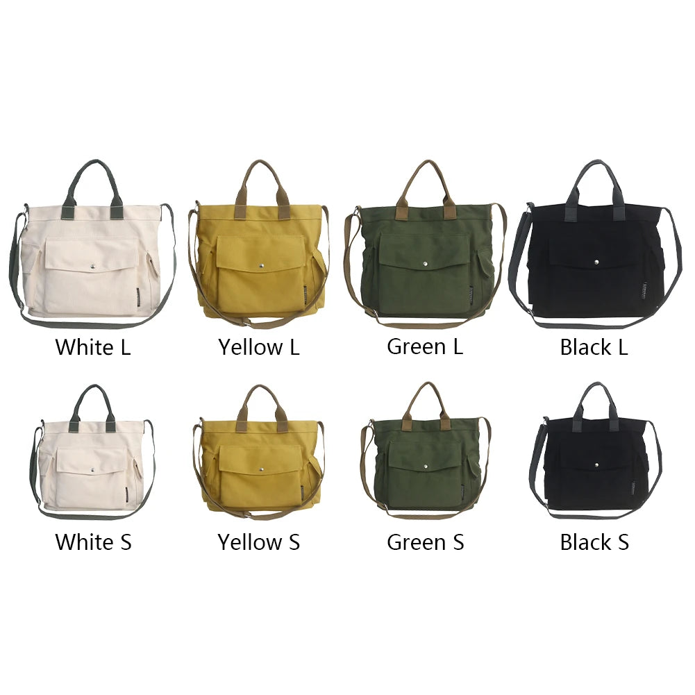 Women's School Messenger Bags For Women Shoulder Ladies Designer Handbag Solid Large Capacity Casual Canvas Shoulder Female Bags