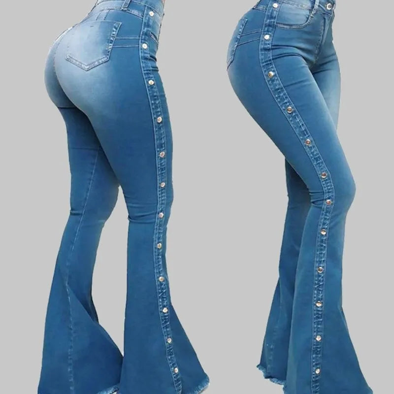 Women's Clothing New Jeans European American 2025 new popular high waisted elastic floor speaker jeans women long pants Jeans