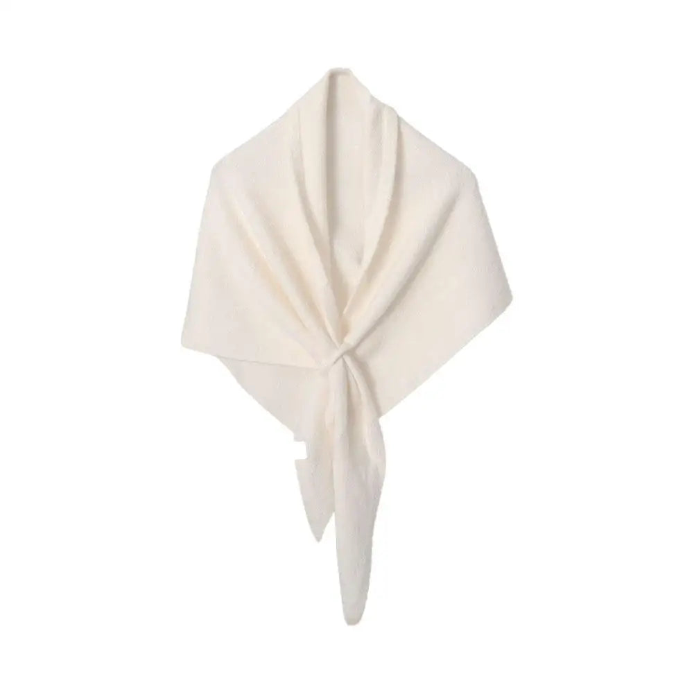 Women Cardigan Scarf Spring and Autumn Fashion Elegant Solid Color Triangle Scarf Retro Outdoor Leisure Shawl Cape Knitted Shawl