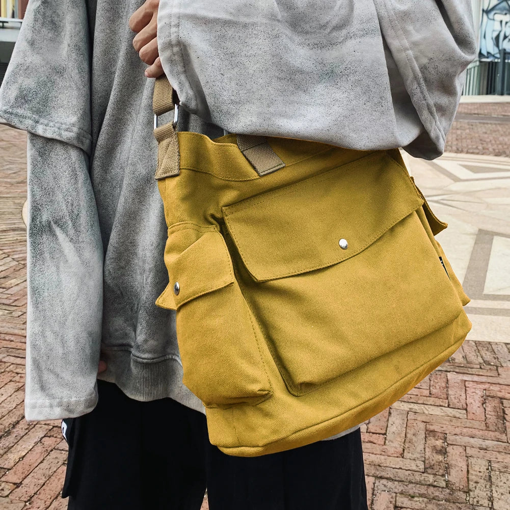 Women's School Messenger Bags For Women Shoulder Ladies Designer Handbag Solid Large Capacity Casual Canvas Shoulder Female Bags