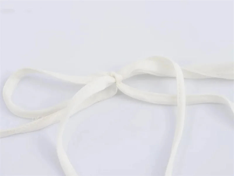 Summer Women Bow Halter Sleeveless Vest Elegant Fringed Sexy Top Vest Fashion Lady Bustier Suspender Female Clothes